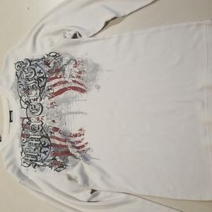 Long Sleeve White Thermal MMA ELITE Shirt- Size LARGE